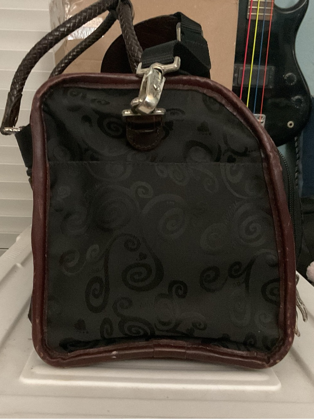 RARE Brighton Croc Embossed Travel Vanity Train Case Weekender COMPLETE - Picture 4 of 16